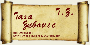 Tasa Zubović vizit kartica